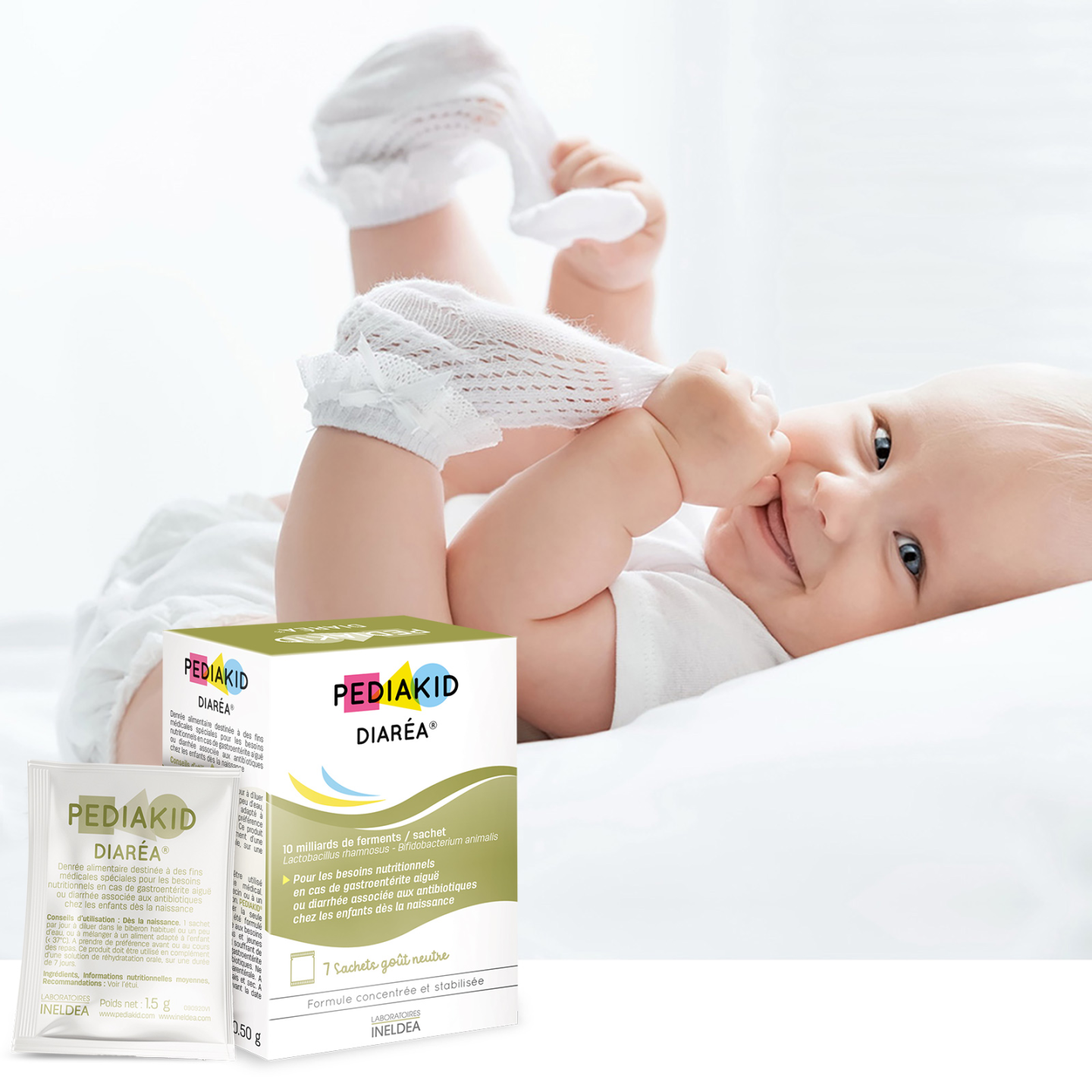 DIAREA® - PEDIAKID - Confezione da 7 bustine di polvere da diluire