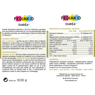 DIAREA® - PEDIAKID - Confezione da 7 bustine di polvere da diluire