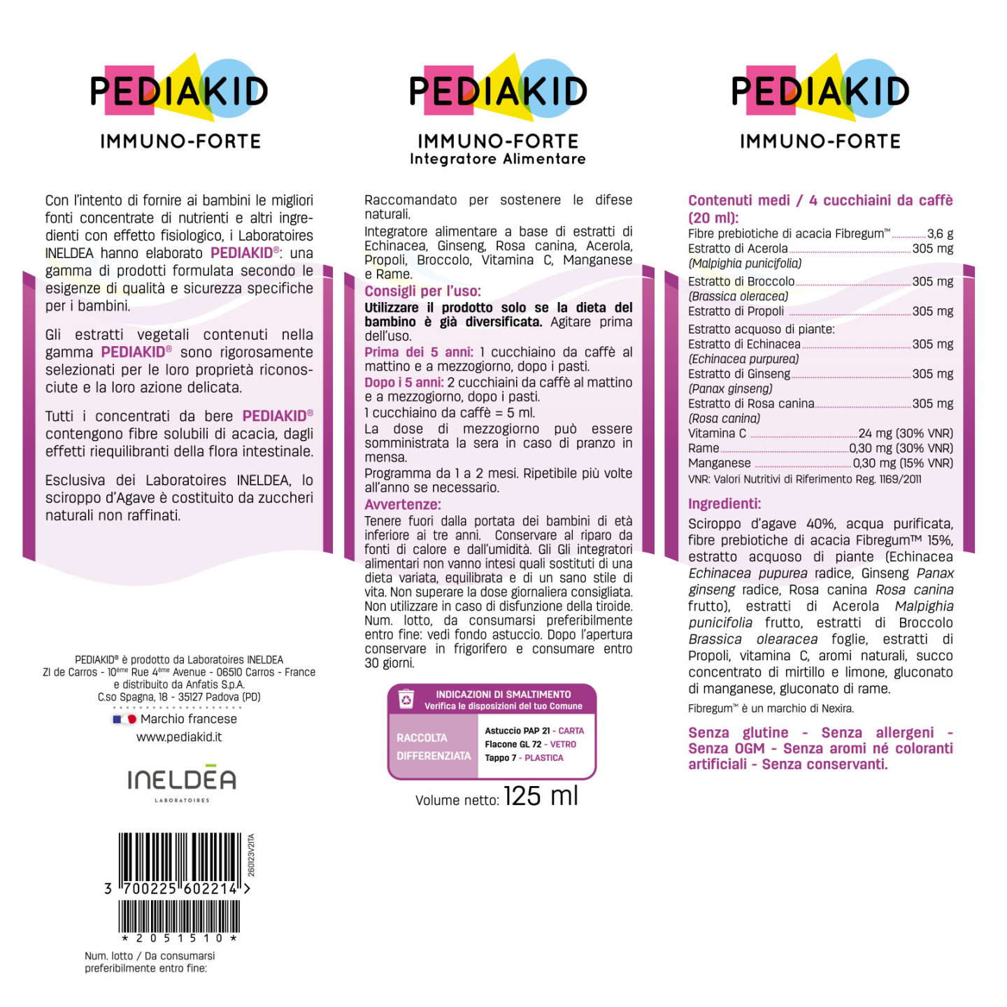 Immuno-Forte - PEDIAKID - Flacone da 125 o da 250 ml