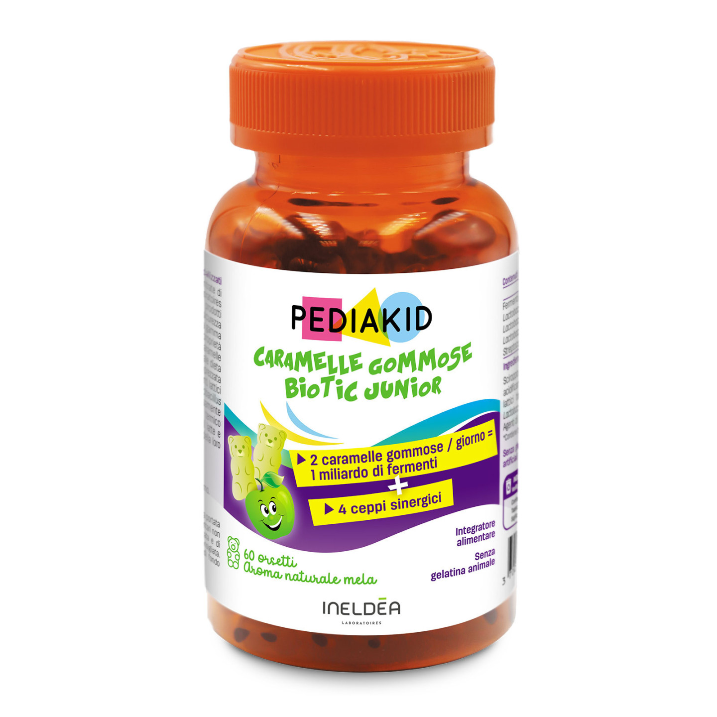 Caramelle Gommose Biotic Junior - PEDIAKID - Pillbox da 60 orsetti