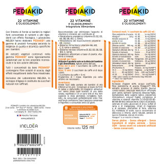 22 Vitamine e Oligoelementi - PEDIAKID - Flacone da 125 o da 250 ml