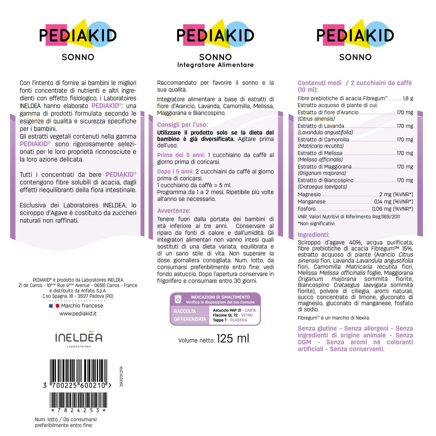 Sonno - PEDIAKID - Flacone da 125 o 250 ml